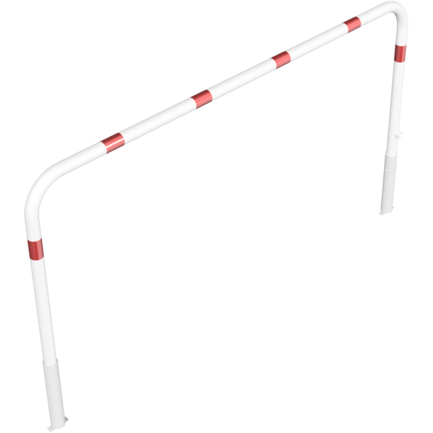 Access barriers | removable and revolving | with triangular locking mechanism | without quarter-bent bar | hot-dip galvanized and white coatedwith red reflecting stripes | total width: 2500 mm